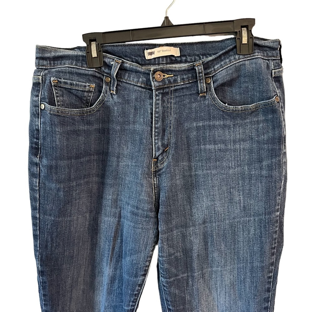 Levi's 515 dark wash bootcut jeans size 14L 32 waist 34 length back flap pocket - Picture 2 of 7